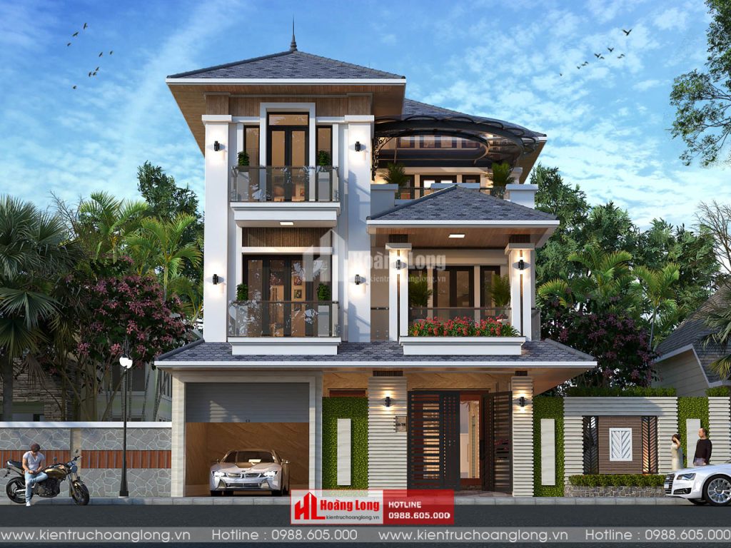 Thiết kế thi công Biệt thự 3 tầng mái nhật tại Hải Phòng [HL150120]