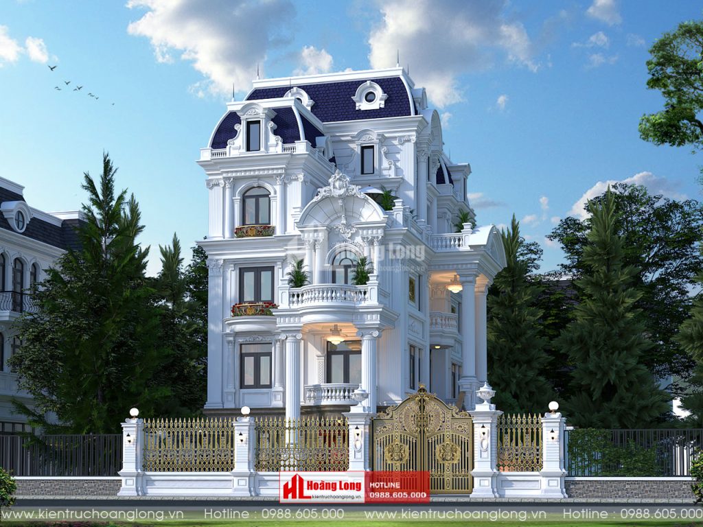 Thiết kế Biệt thự Tân cổ điển 4 tầng mái Mansard tại Hà Đông Hà Nội [HL040121]