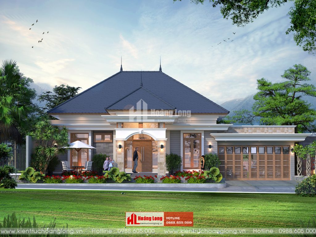 Thiết kế Biệt thự 1 tầng mái Nhật tại Hải Hậu Nam Định [HL180219]