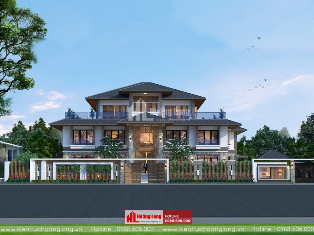 Thiết kế biệt thự 3 tầng mái Nhật tại Bình Giang Hải Dương [HL340321]