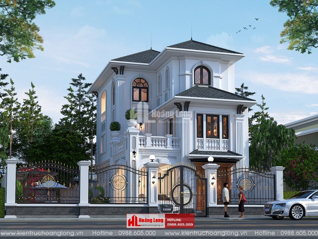 Thiết kế biệt thự 3 tầng mái Nhật tại Kim Động Hưng Yên [HL890619]