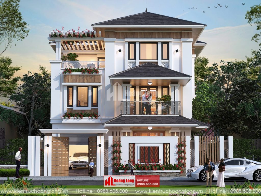 Thiết kế biệt thự 3 tầng mái Nhật tại Thành Phố Thái Nguyên [HL200620]