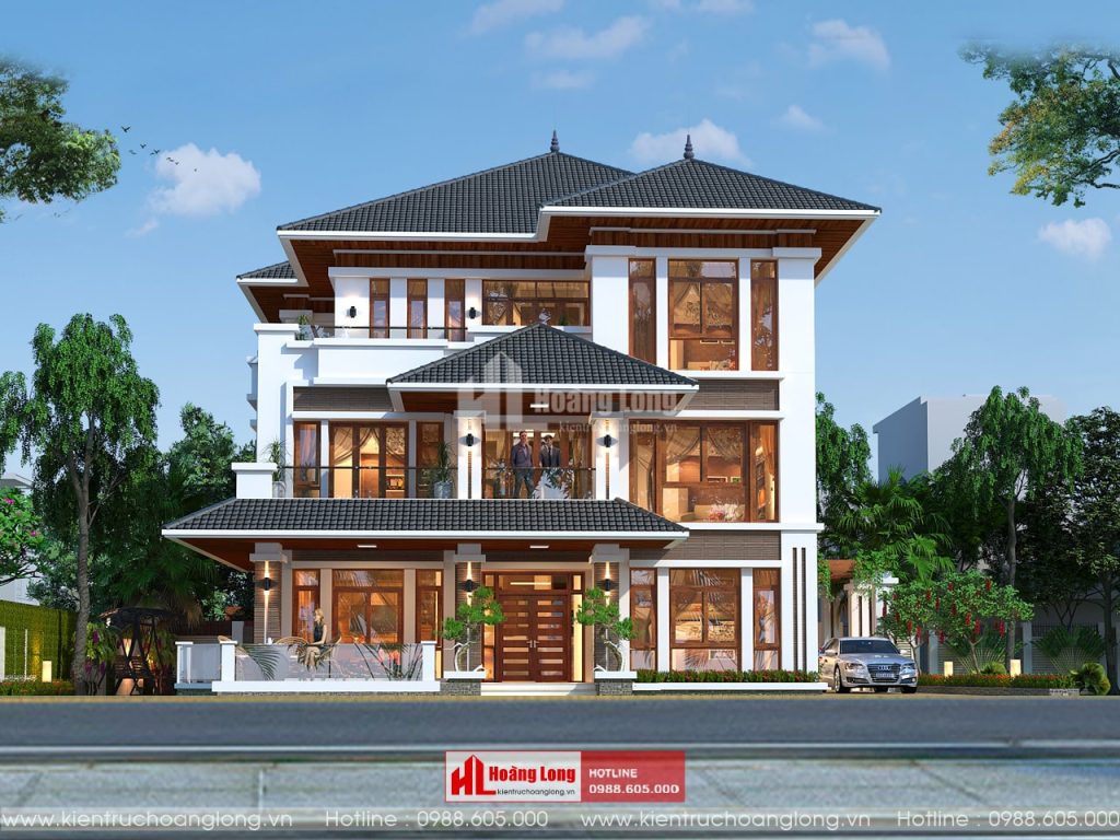 Thiết kế biệt thự 3 tầng mái Nhật tại Thành Phố Thái Nguyên [HL200721]
