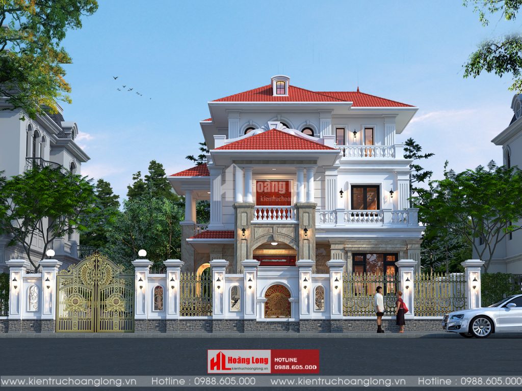 Thiết kế biệt thự 3 tầng mái Nhật tại Tiền Hải Thái Bình [HL170220]