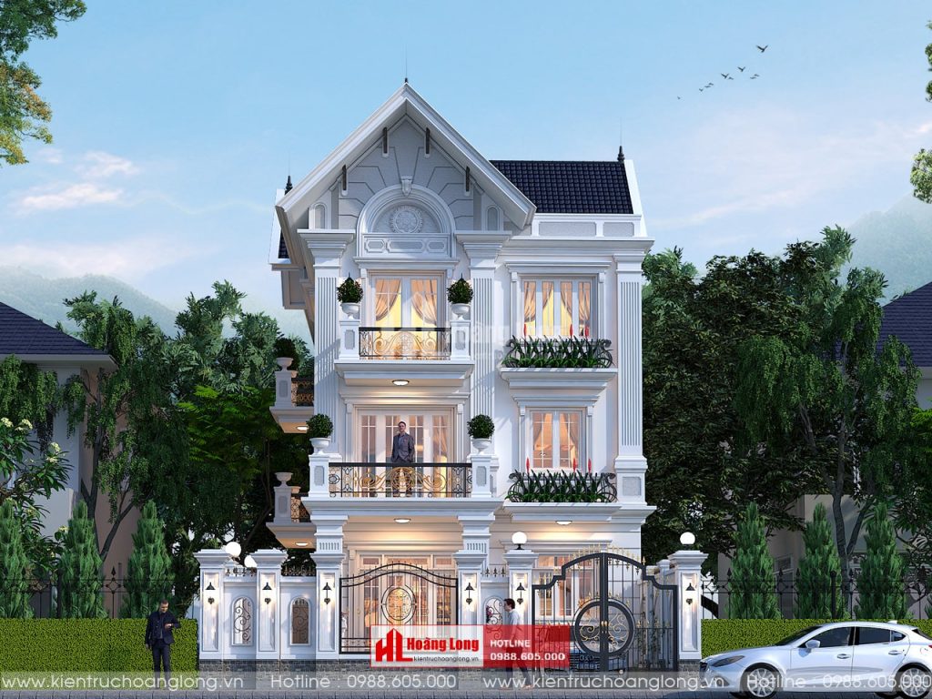 Thiết kế biệt thự 3 tầng mái Thái tại Ân Thi Hưng Yên [HL891020]