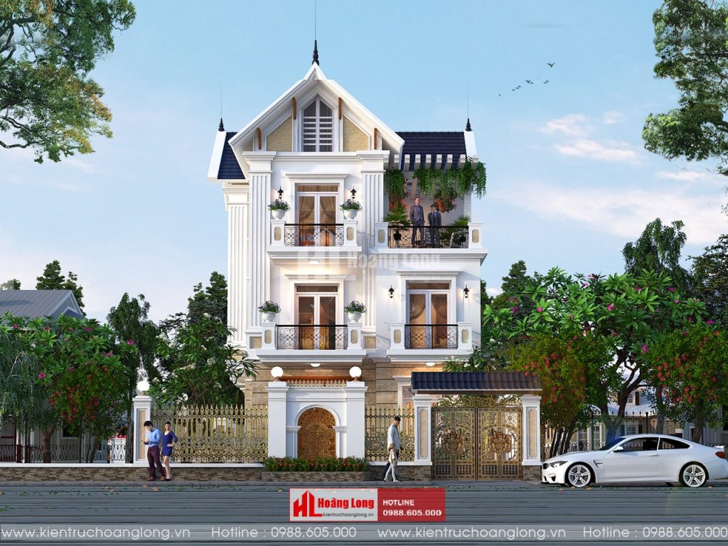 Thiết kế biệt thự 3 tầng mái Thái tại Kiến An Hải Phòng [HL140520]
