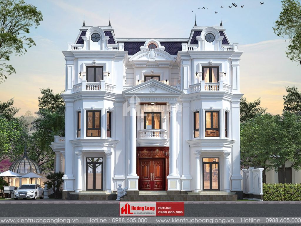 Thiết kế biệt thự 3 tầng tân cổ điển tại Móng Cái Quảng Ninh [HL140421]