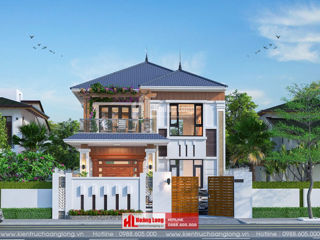 Thiết kế biệt thự 2 tầng mái Nhật tại Bắc Kạn [HL970221]