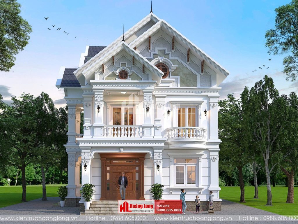 Thiết kế biệt thự 2 tầng tân cổ điển tại Phú Lương Thái Nguyên [HL201122]