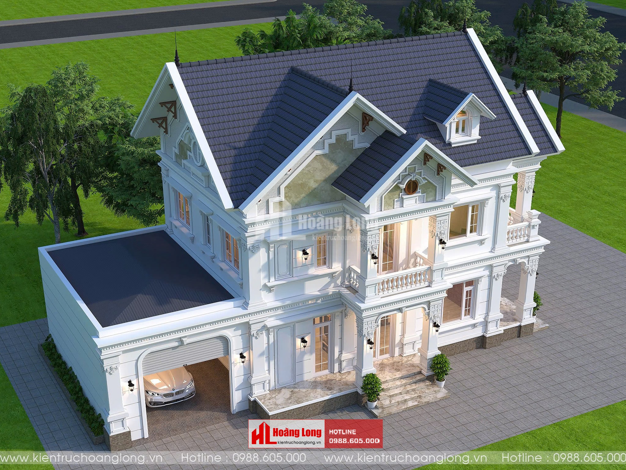 Thiết kế biệt thự 2 tầng tân cổ điển tại Phú Lương Thái Nguyên [HL201122]