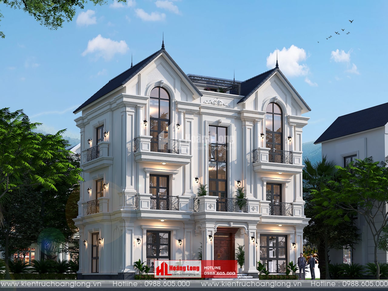 Thiết kế biệt thự 3 tầng tân cổ điển tại Gia Lâm Hà Nội [HL291020]