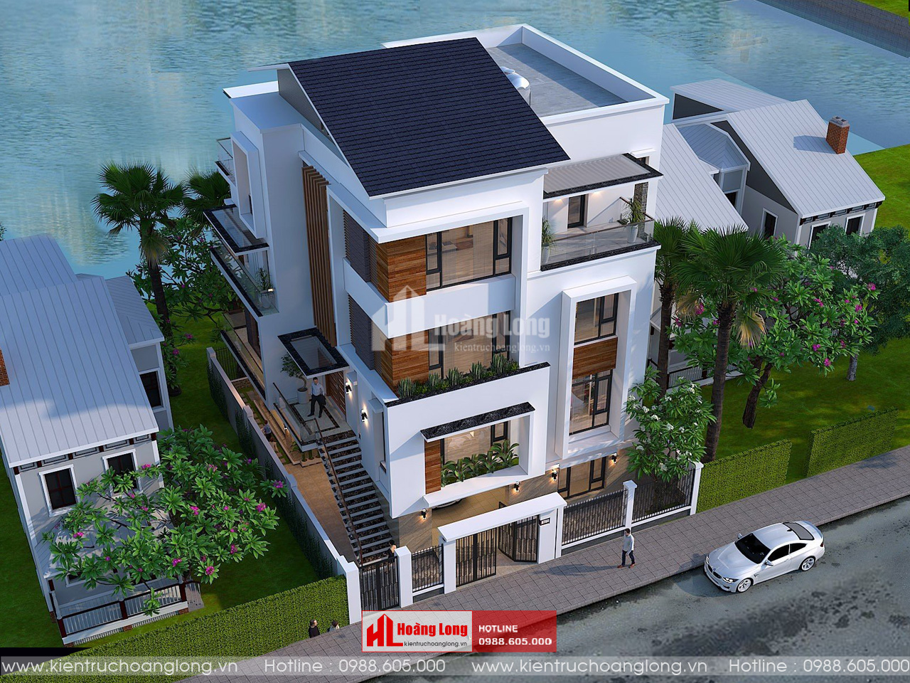 Thiết kế biệt thự 4 tầng hiện đại tại Thành Phố Thái Nguyên [HL200922]