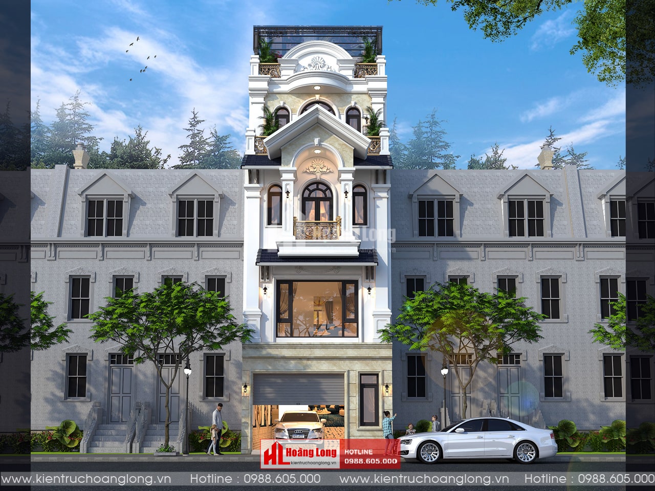 Thiết kế nhà phố 4 tầng hiện đại tại Long Biên Hà Nội [HL290921]