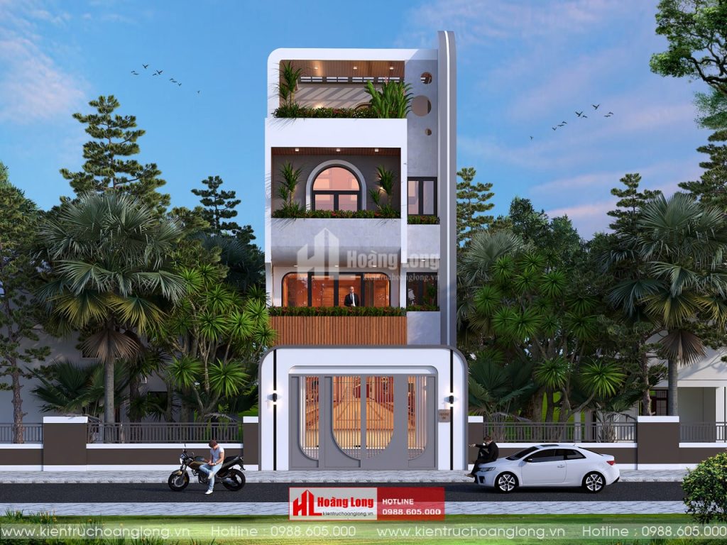 Thiết kế nhà phố 4 tầng hiện đại tại Vĩnh Bảo Hải Phòng [HL140820]