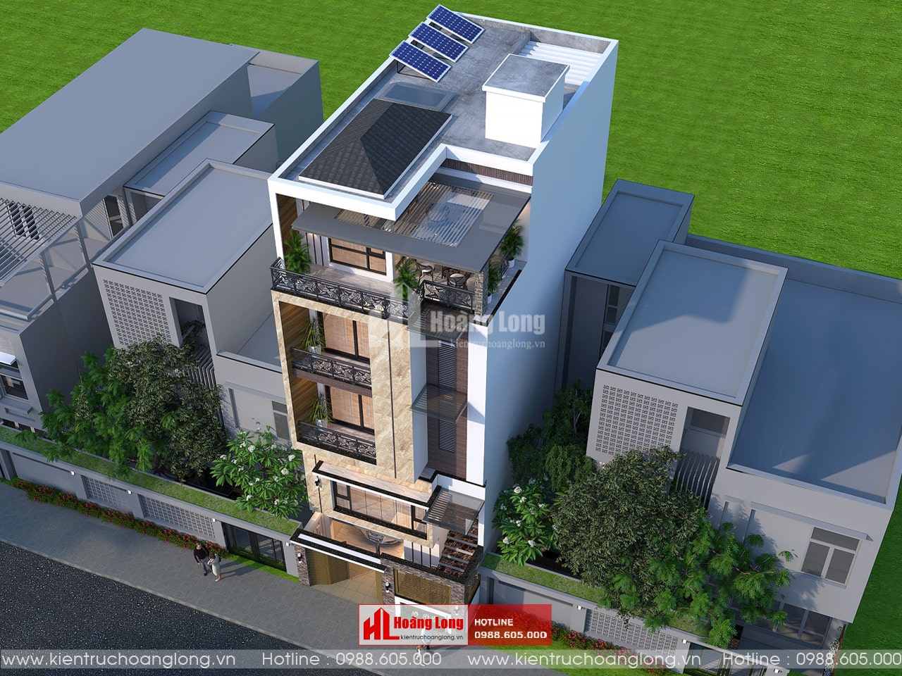 Thiết kế nhà phố 4 tầng hiện đại tại Phổ Yên Thái Nguyên [HL201221]