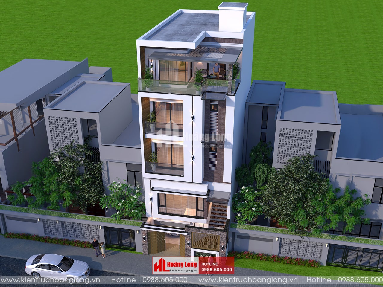 Thiết kế nhà phố 5 tầng hiện đại tại Phú Lương Thái Nguyên [HL201321]