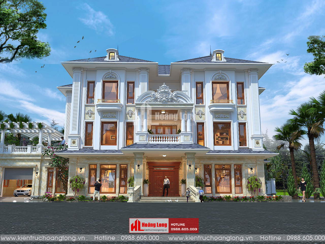 Thiết kế biệt thự 3 tầng tân cổ điển mái Nhật tại Kim Sơn – Ninh Bình [HL240725]