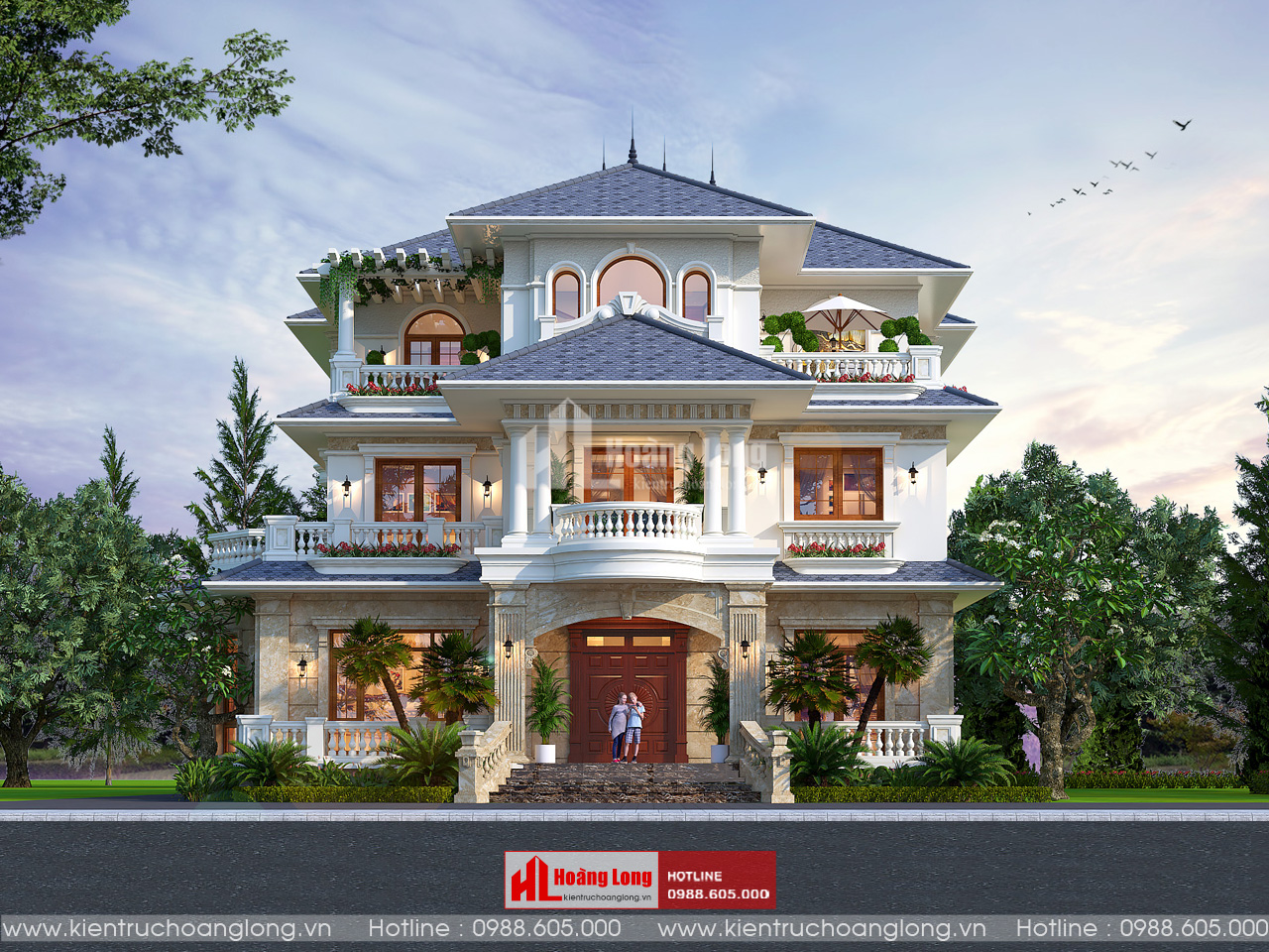 Thiết kế biệt thự 3 tầng mái Nhật tại Hoa Lư – Ninh Bình [HL230725]