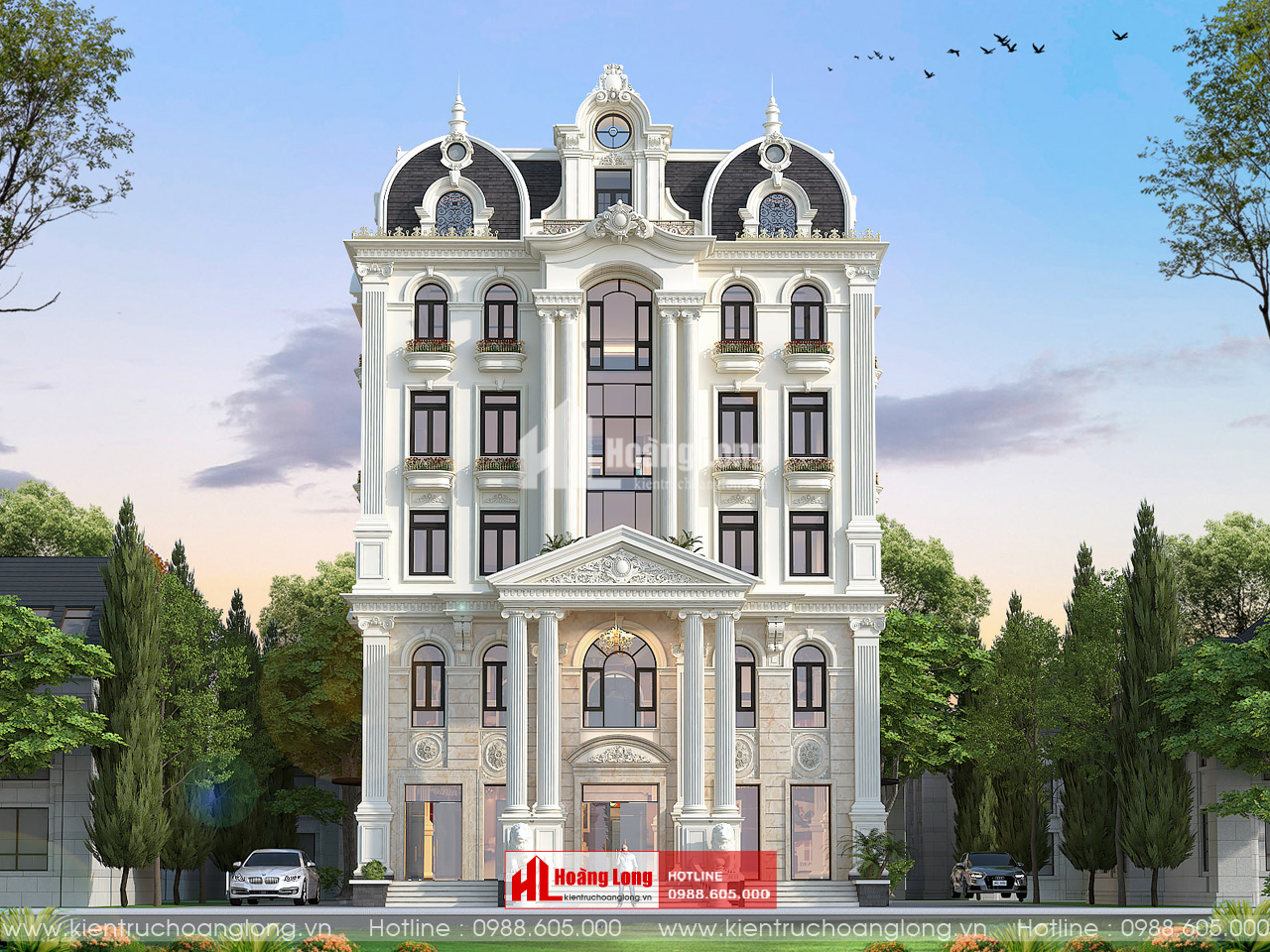 Thiết kế khách sạn tân cổ điển 5 tầng tại Hải Châu – Đà Nẵng [HL200725]