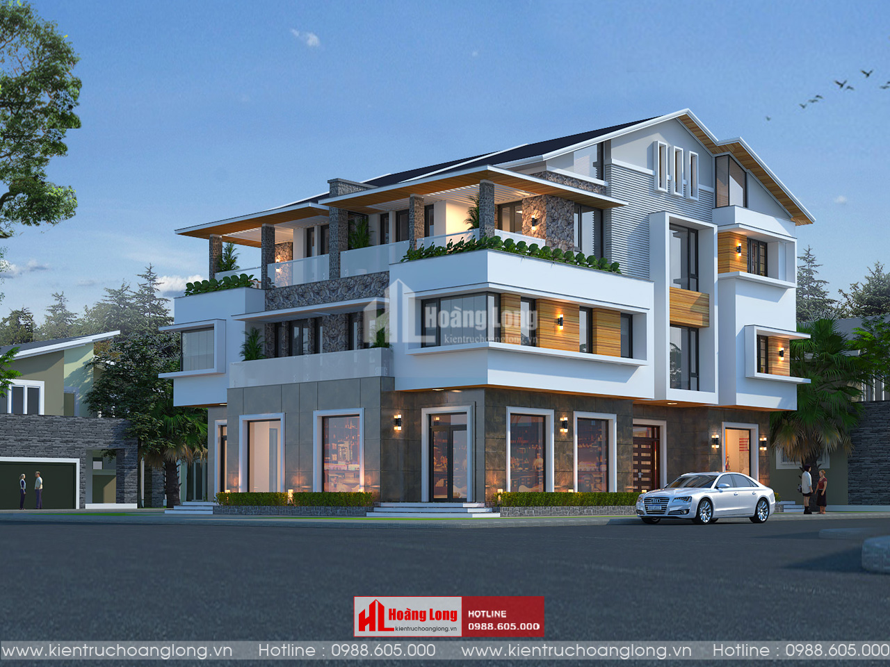 Thiết kế biệt thự 3 tầng hiện đại, đẹp, tiện nghi tại Phúc Yên – Vĩnh Phúc [HL120825]