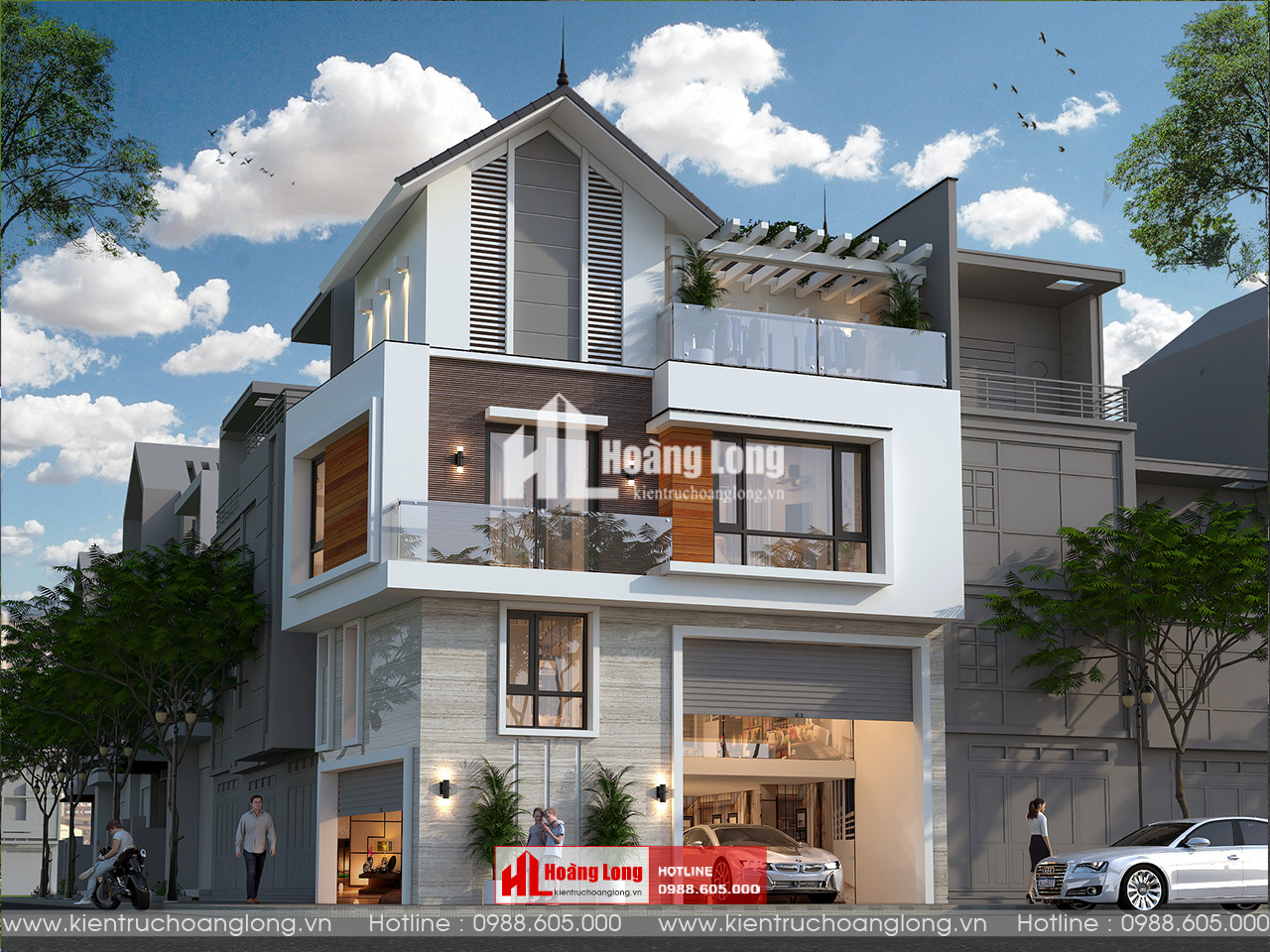 Thiết kế nhà hiện đại 3 tầng nhà Thái tại Hà Nội [HL304025]