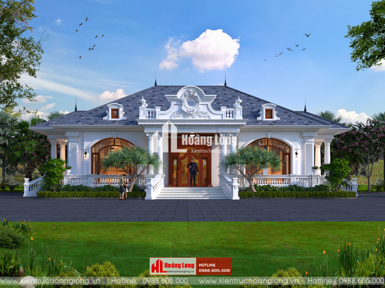 Thiết kế thi công biệt thự tại Nghệ An 1 tầng mái Nhật [HL1709025]