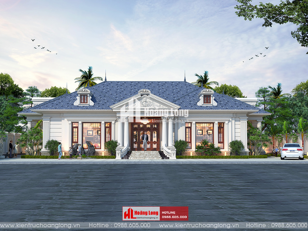 Thiết kế biệt thự tại Lâm Đồng biệt thự mái Nhật 1 tầng [HL220925]