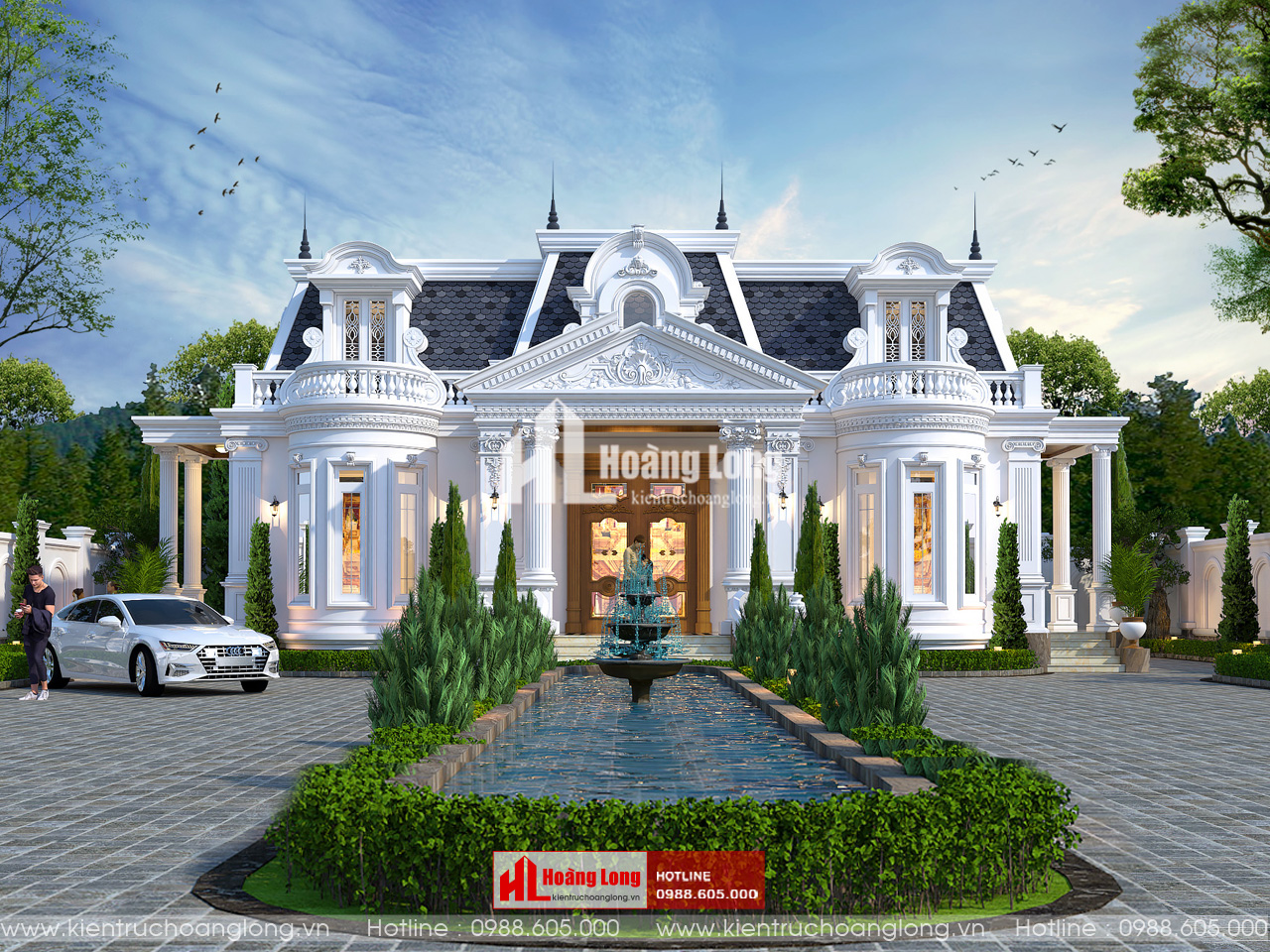 Thiết kế thi công biệt thự tại Đà Nẵng 1 tầng mái Mansard [HL200925]
