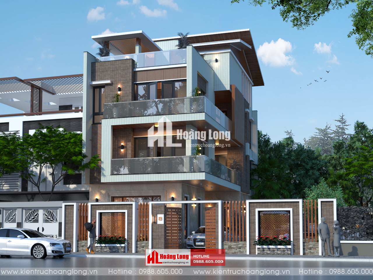 Thiết kế biệt thự 3 tầng Đồng Nai phong cách hiện đại [HL981025]