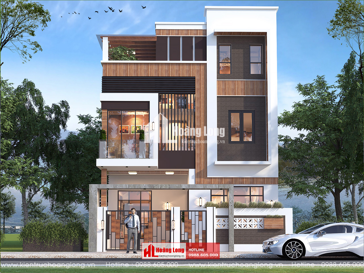 Thiết kế biệt thự mái Bằng Ninh Bình 3 tầng của anh Ngô Văn Lực [HL841025]