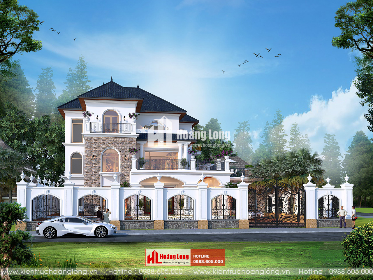 Thiết kế nhà 3 tầng mái Nhật Lâm Đồng biệt thự nghỉ dưỡng hiện đại [HL181025]