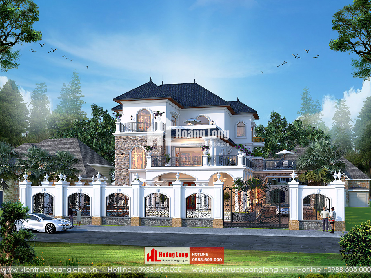 Thiết kế nhà mái Nhật 3 tầng Bắc Ninh 2 mặt tiền [HL131025]