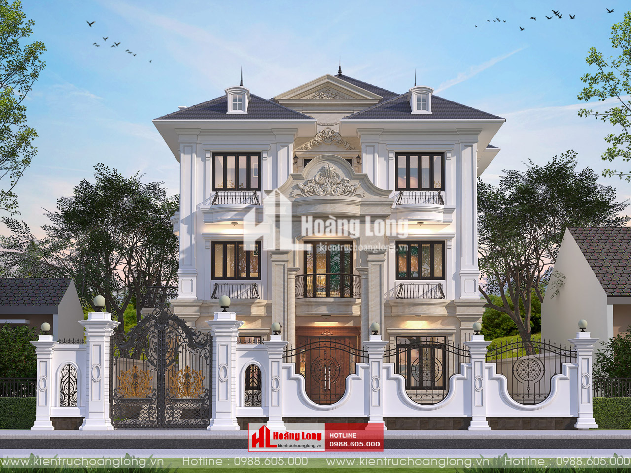 Thiết kế biệt thự tân cổ mái Nhật Thanh Hóa 2 mặt tiền [HL251125]