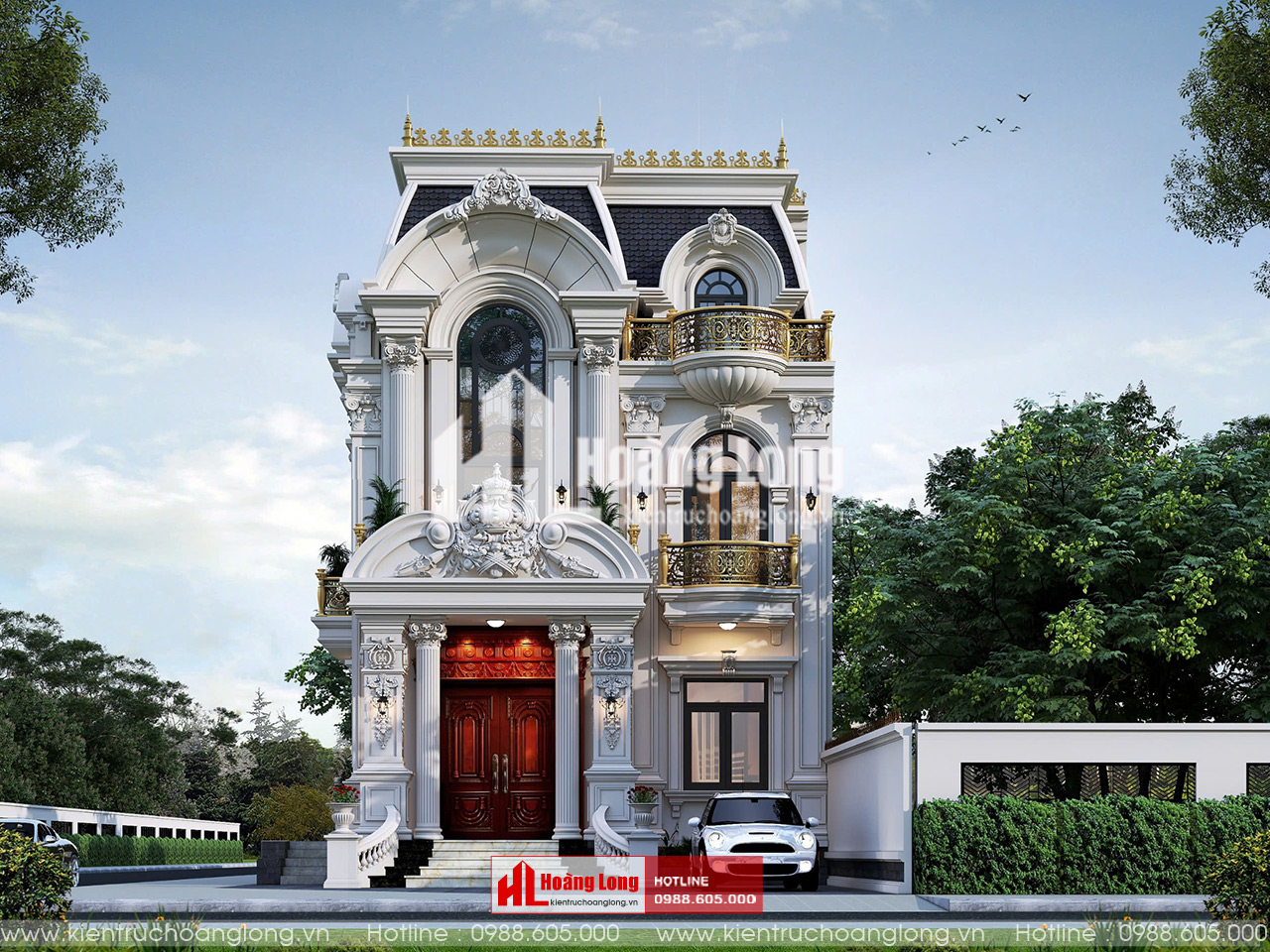 Thiết kế biệt thự mái Mansard 3 tầng Quảng Trị [HL070125]