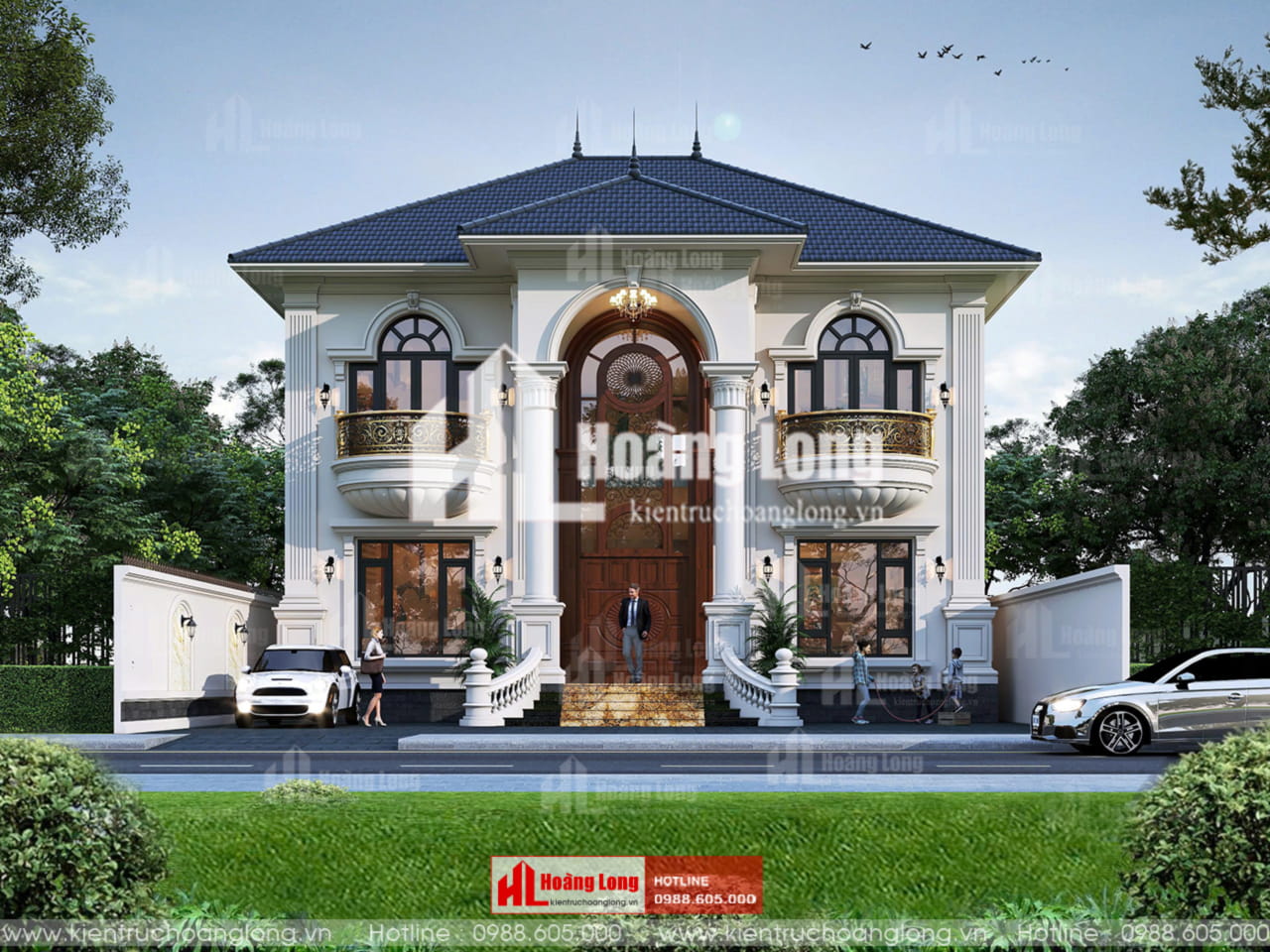 Mẫu thiết kế biệt thự tân cổ mái Nhật 2 tầng tại Bắc Ninh [HL18426]