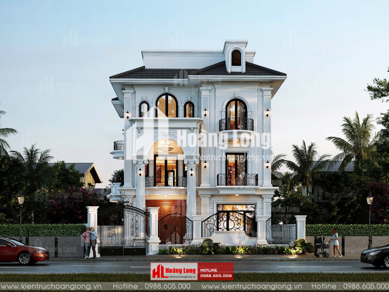 Mẫu thiết kế biệt thự Tân cổ mái Nhật 3 tầng tại Thanh Hóa [HL19425]