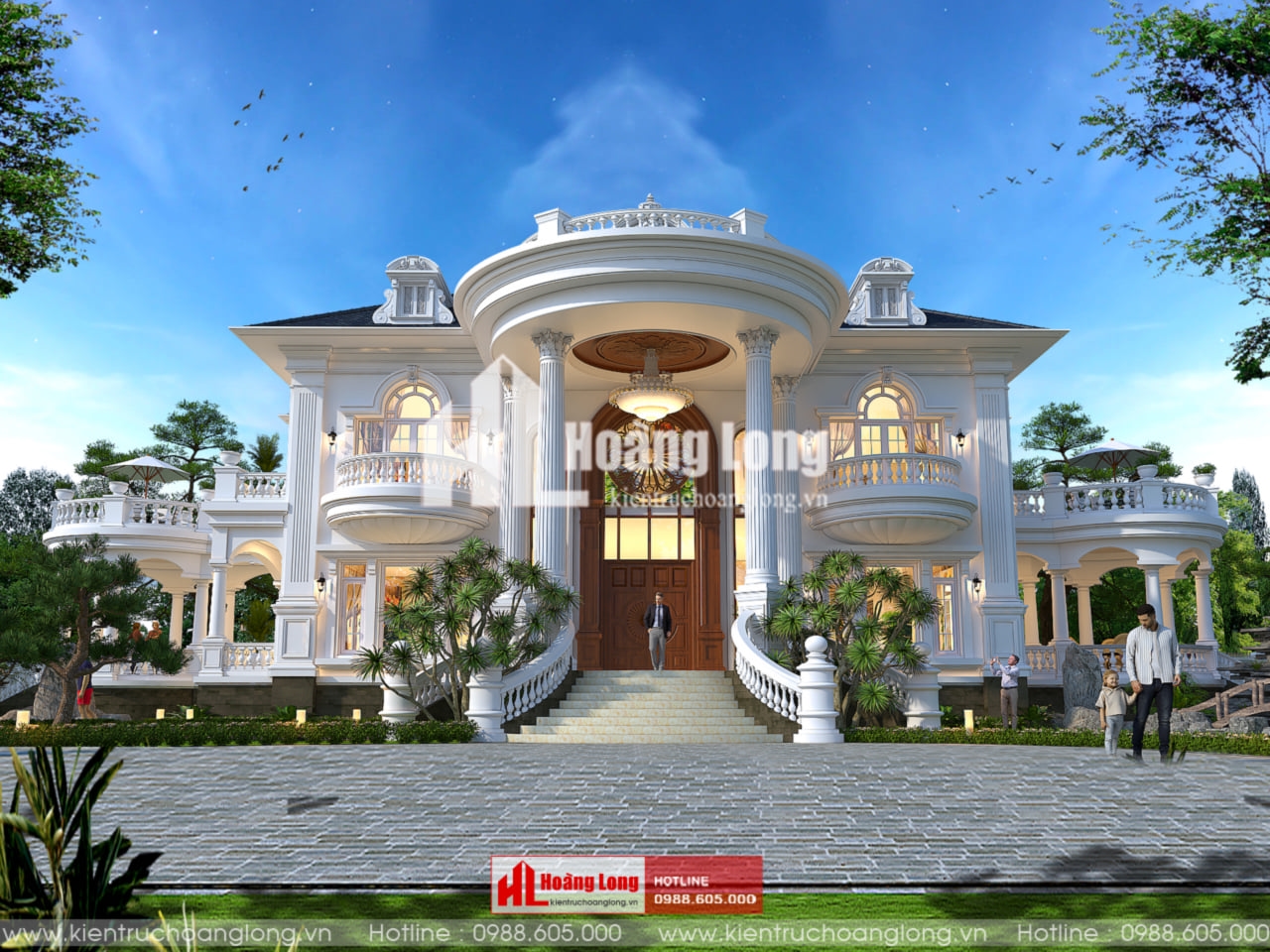Thiết kế biệt thự 2 tầng Tân cổ tại Cẩm Thủy [HL13726]