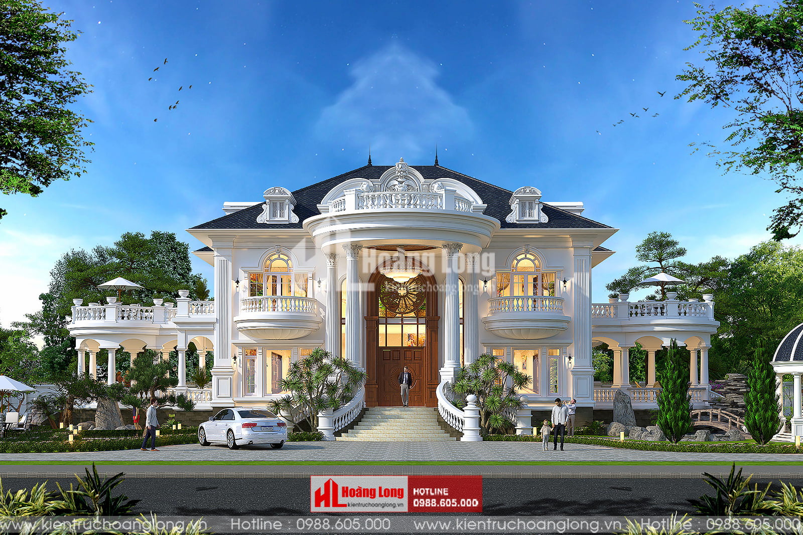 Thiết Kế Biệt Thự Vườn 2 Tầng Tân Cổ Điển Cẩm Thủy – Thanh Hóa [HL27726]