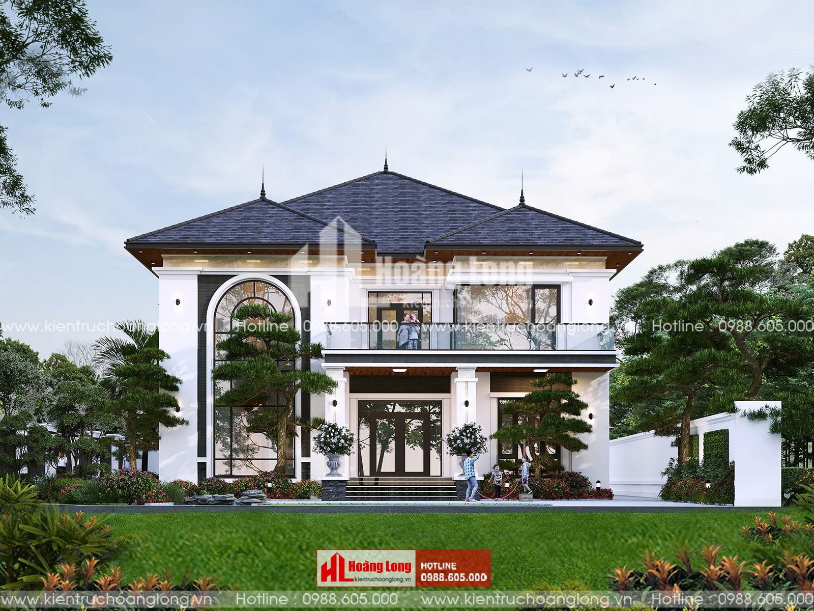 Thiết kế biệt thự sân vườn 2 tầng hiện đại tại Bắc Ninh [HL281026]