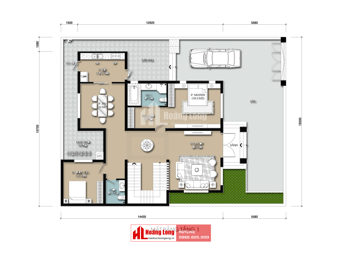 Mặt Bằng Biệt Thự Hiện Đại 3 Tầng Mái Nhật Tại Kiến An Hải Phòng [Hl152021]