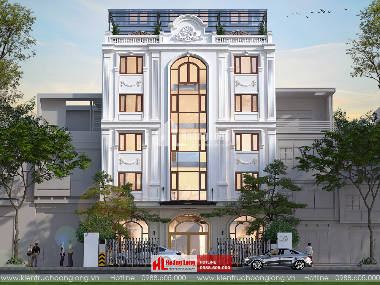Thiết Kế Khách Sạn Tân Cổ Điển 6 Tầng Tại Rạch Giá – Kiên Giang [Hl190725]