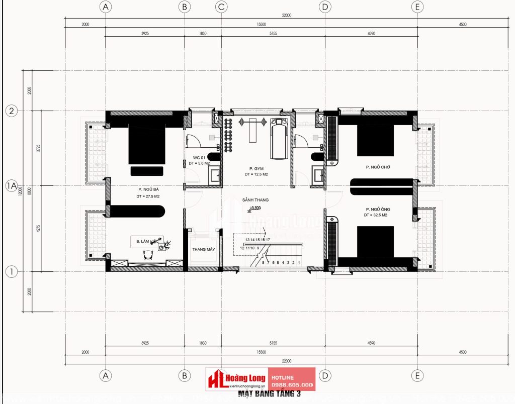 Bản Vẽ Thiết Kế Nhà Biệt Thự 3 Tầng