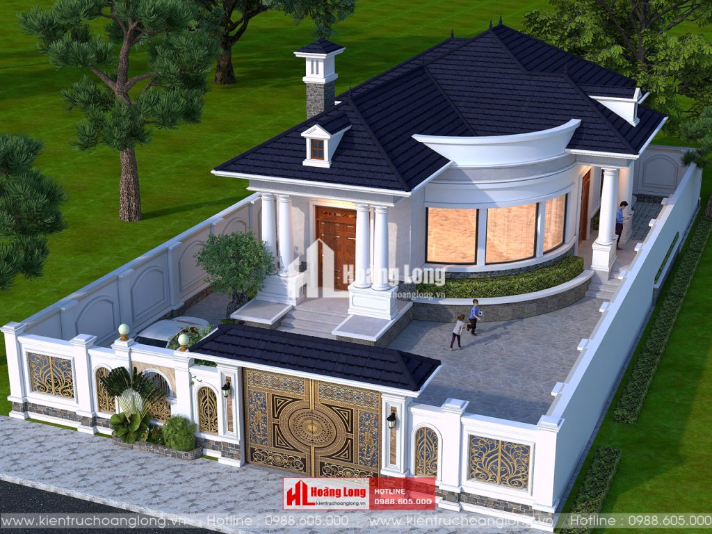 Biệt thự mái Nhật 1 tầng nhà vườn ở Hà Nam
