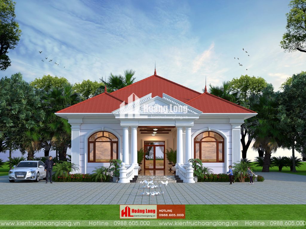 Biệt thự tân cổ 1 tầng mái Nhật