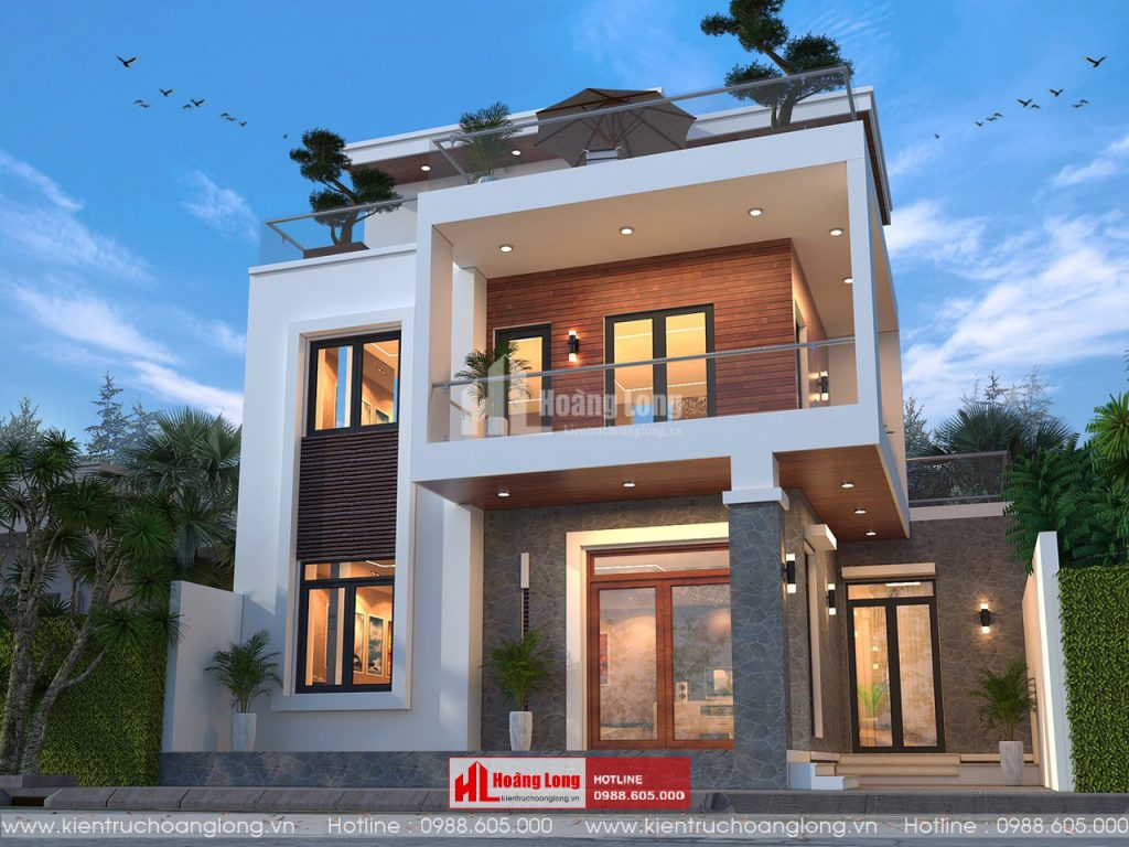 Thiết kế biệt thự 2 tầng mái bằng