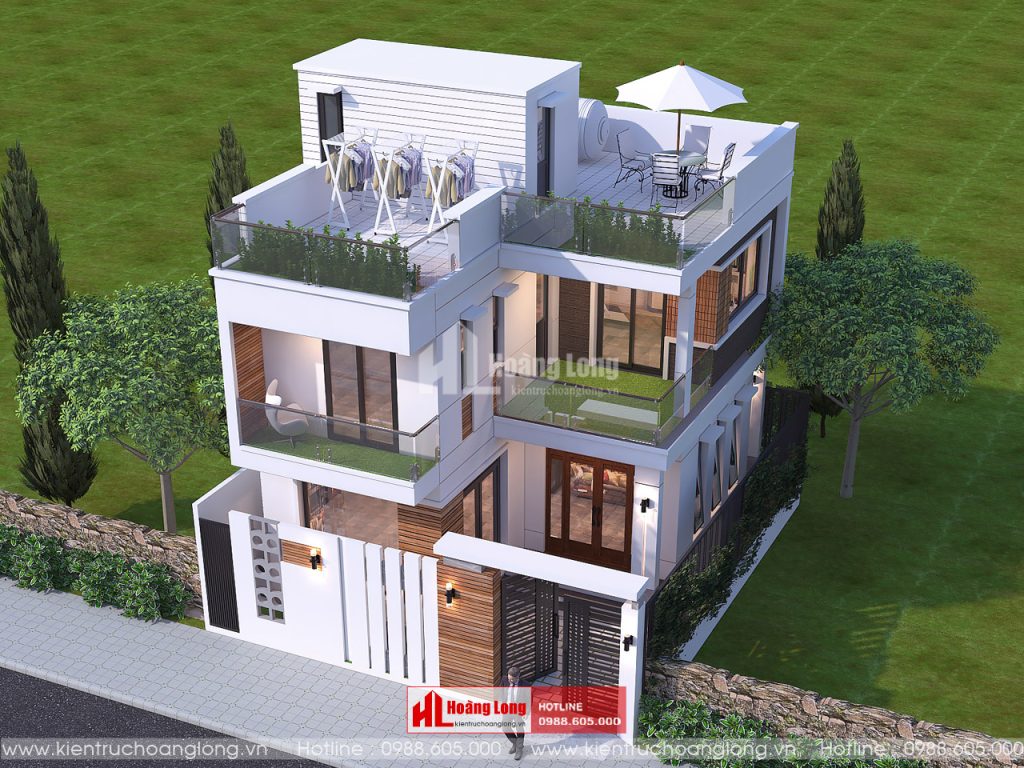Thiết kế biệt thự 2 tầng mái bằng