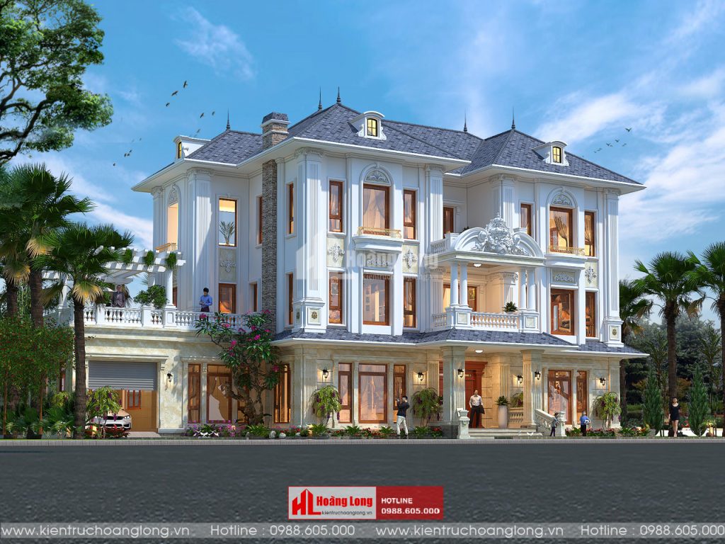 Thiết kế biệt thự 3 tầng kiểu Pháp