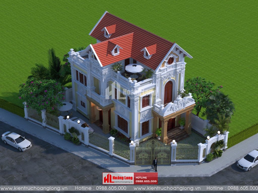 Thiết kế biệt thự 3 tầng kiểu Pháp