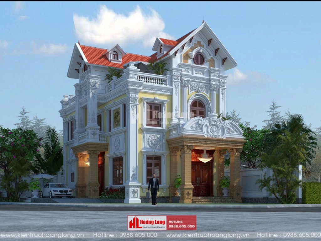 Thiết kế biệt thự 3 tầng kiểu Pháp
