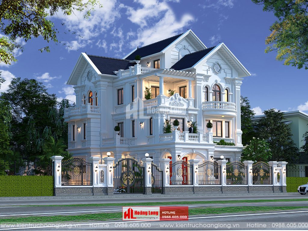 Thiết kế biệt thự 3 tầng kiểu Pháp